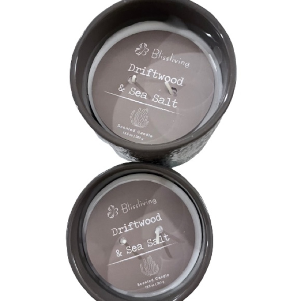 NWT- Set of 2 Blissliving Driftwood and Sea Salt Double Wick Candles - Picture 6 of 7